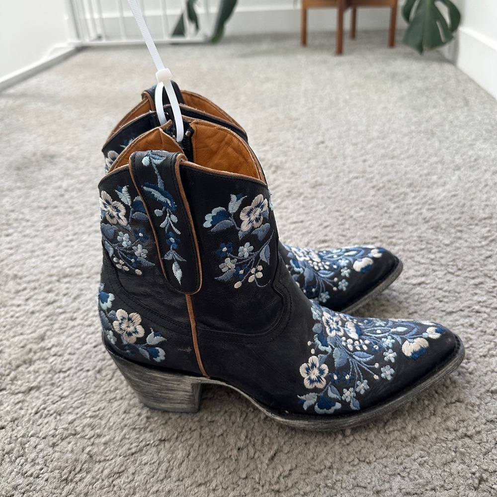 Old Gringo Sora Navy Country Blue Ankle Boots - Picture 4 of 8